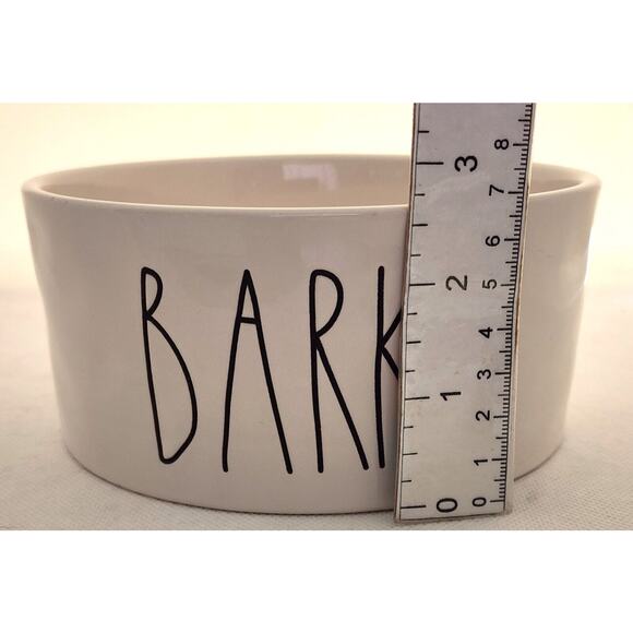 DOG BOWL-RAE DUNN-"Bark"-Ceramic-Light Cream-6" Diameter-2.75" High - Picture 10 of 10